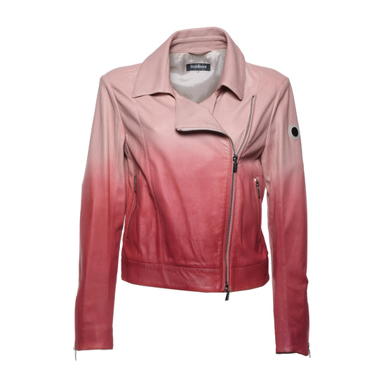 Veste en cuir dégradé rose