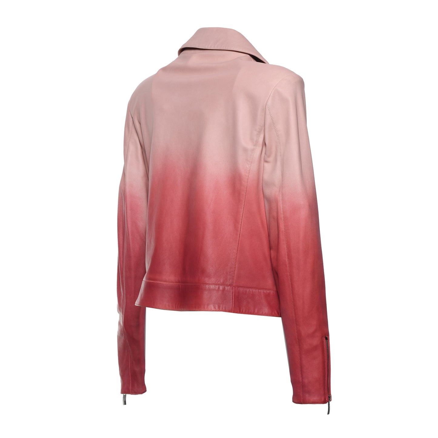 Veste en cuir dégradé rose