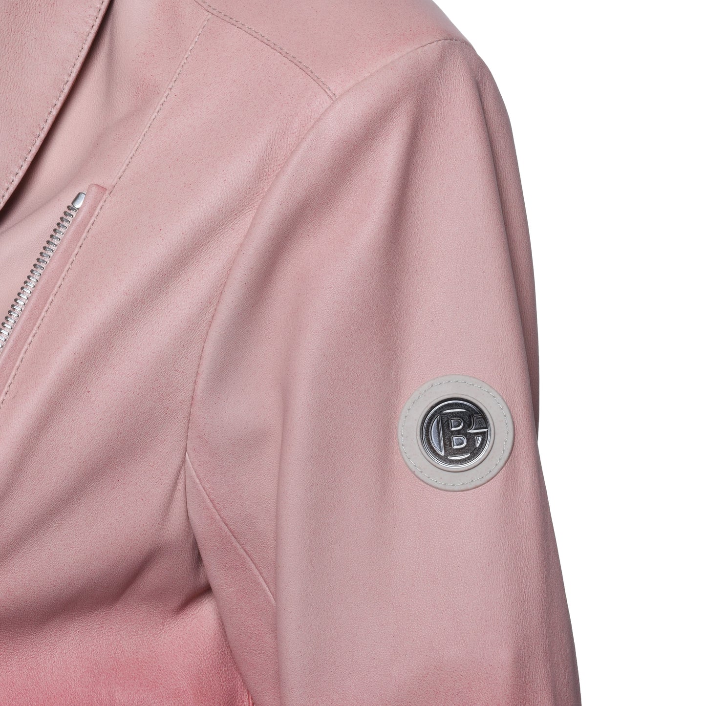 Veste en cuir dégradé rose