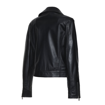 Blouson en cuir noir