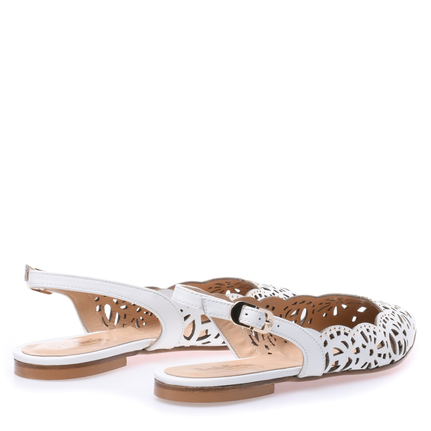 Ballerine slingback en cuir blanc