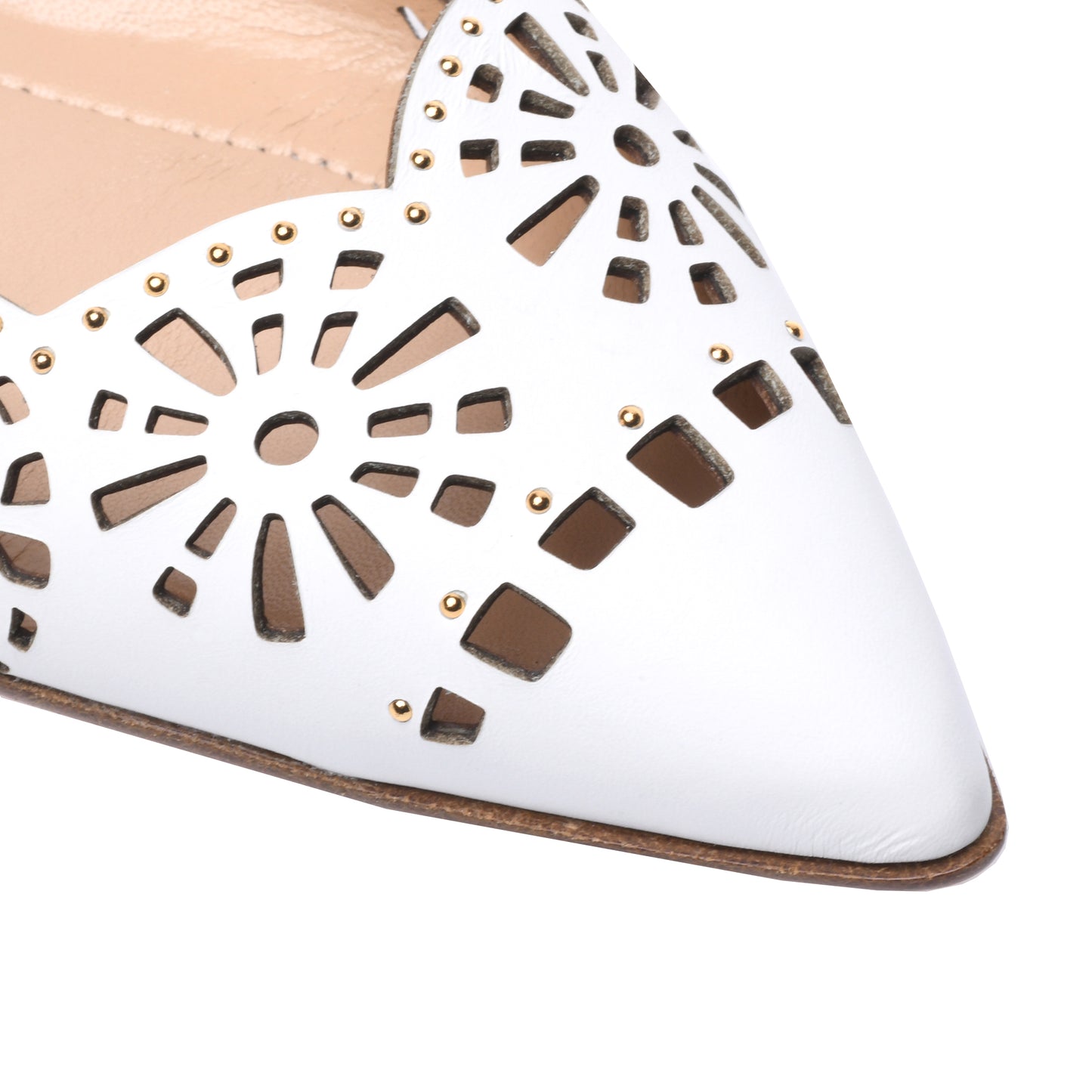 Ballerine slingback en cuir blanc