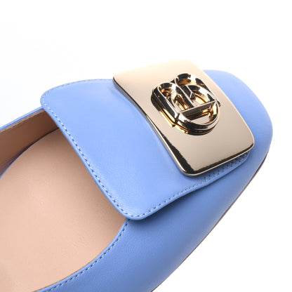 Ballerine slingback en cuir nappa bleu clair