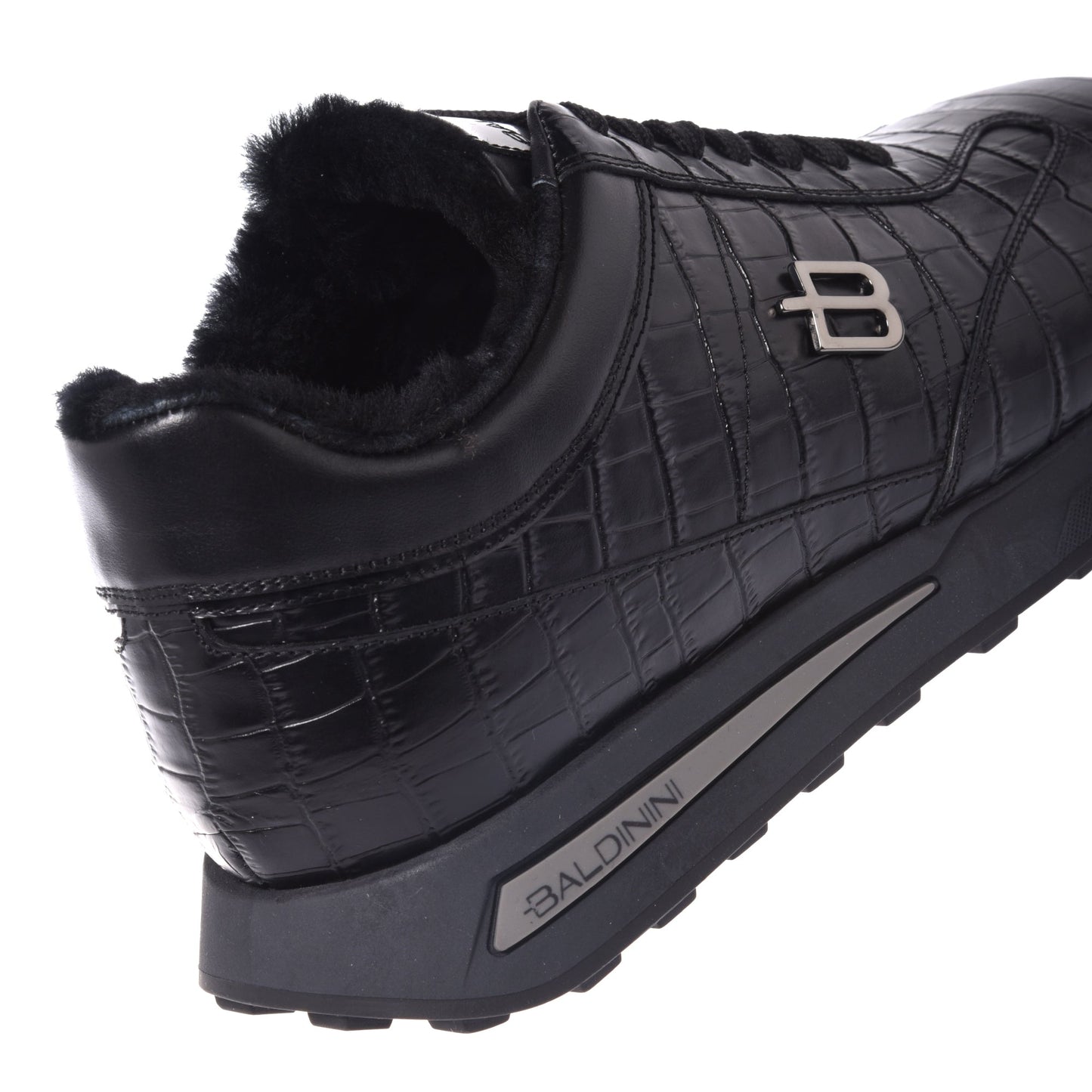 Baskets noires imprimé croco