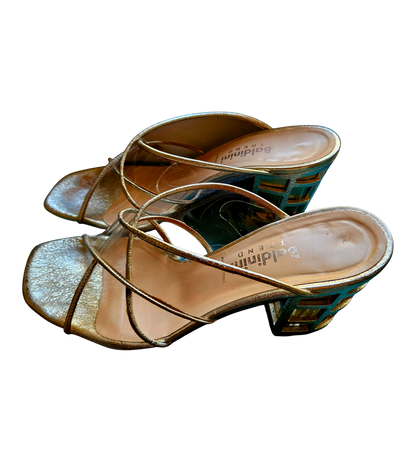Mules en cuir et vinyle pour femmes