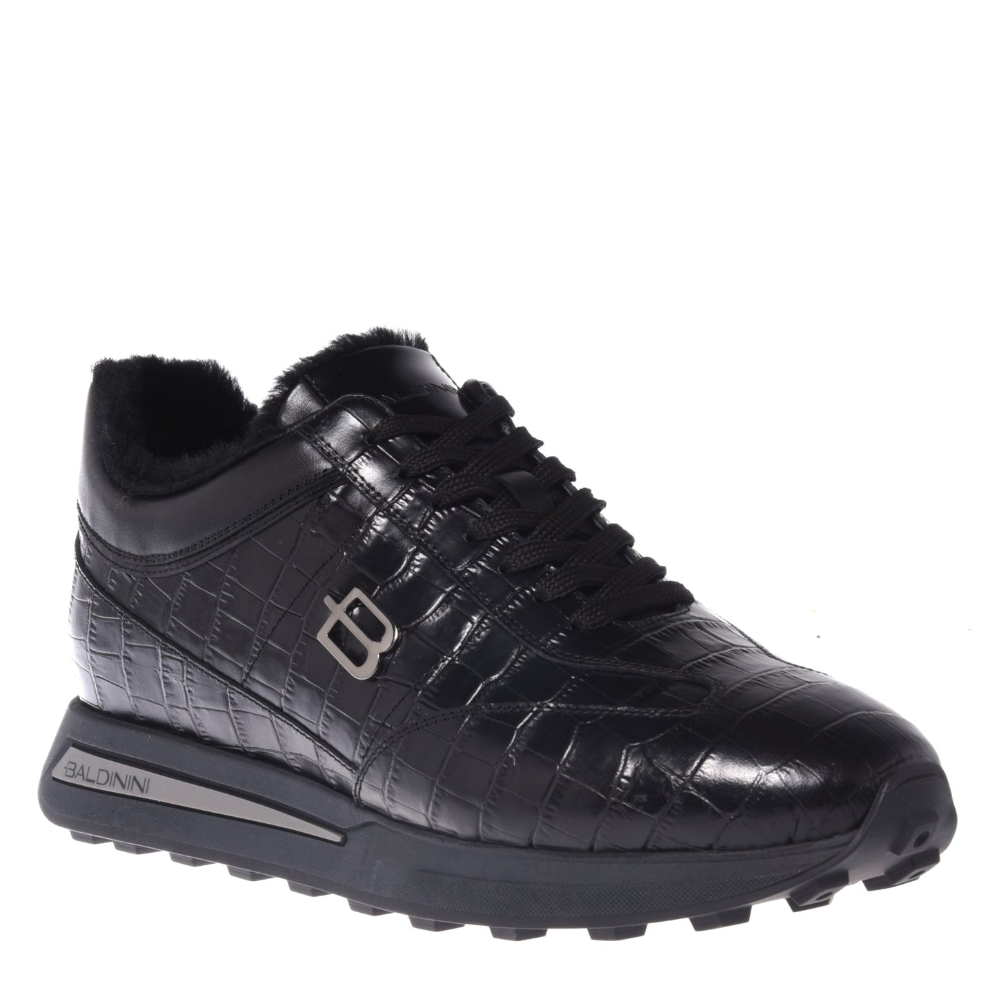 Baskets noires imprimé croco
