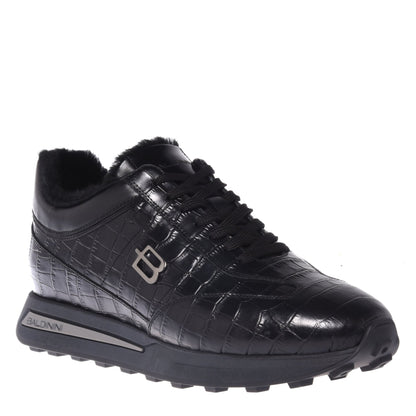 Baskets noires imprimé croco