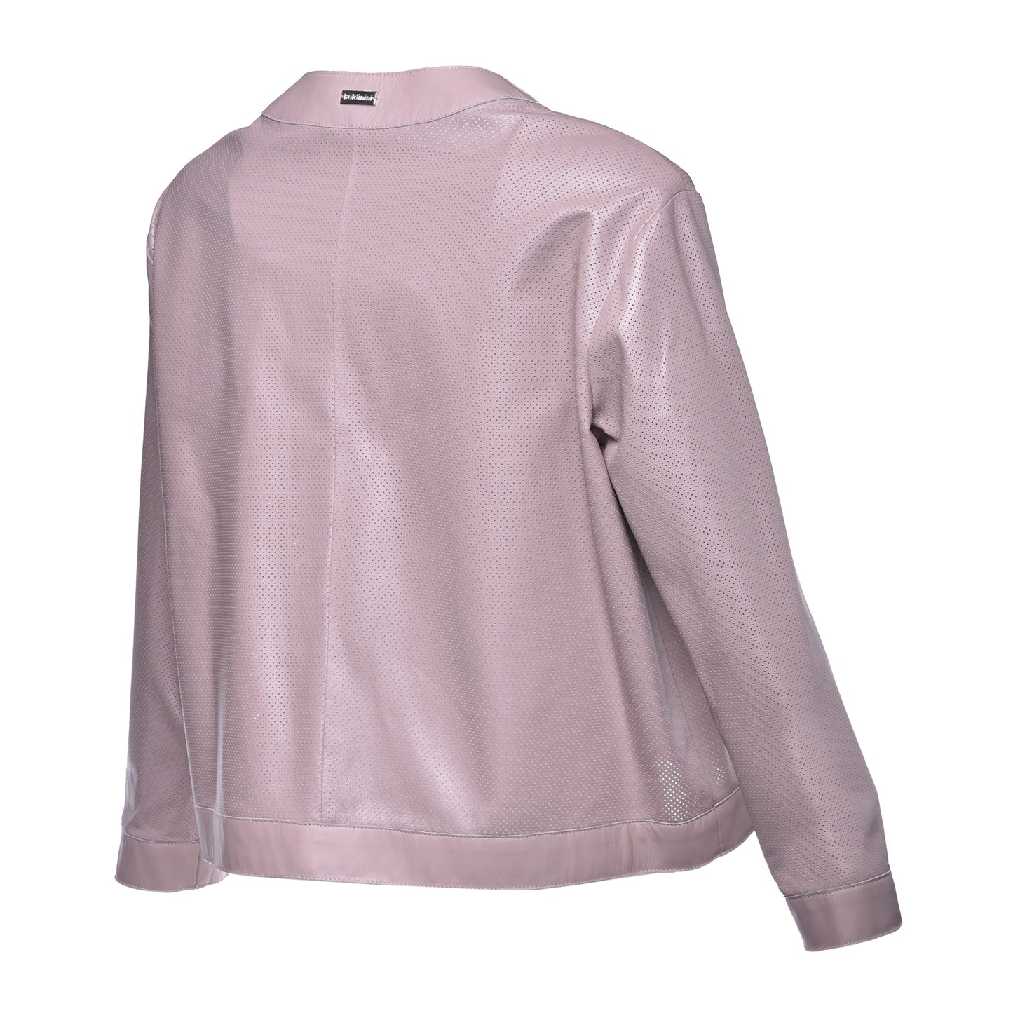 Veste en cuir nappa perforé couleur chair