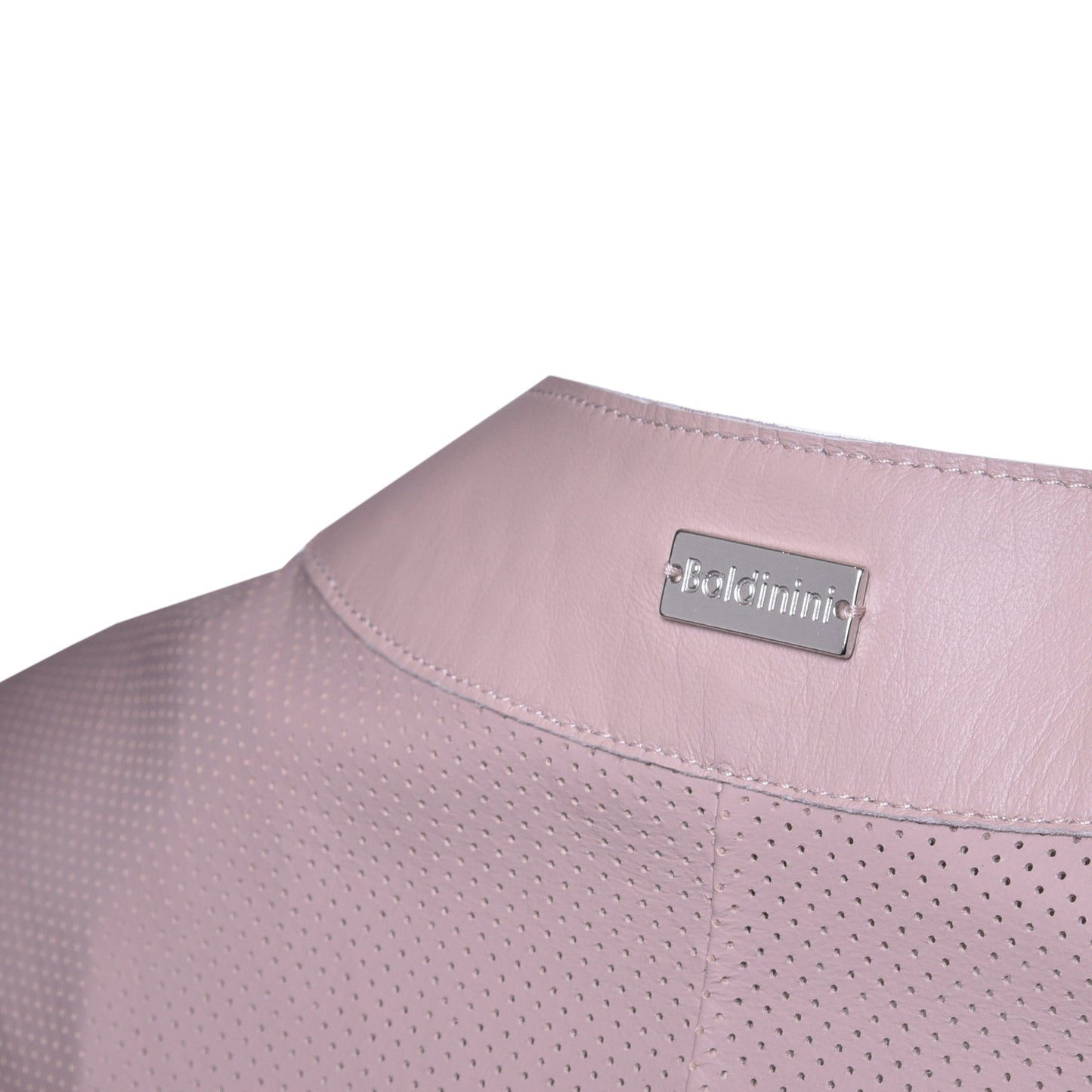 Veste en cuir nappa perforé couleur chair