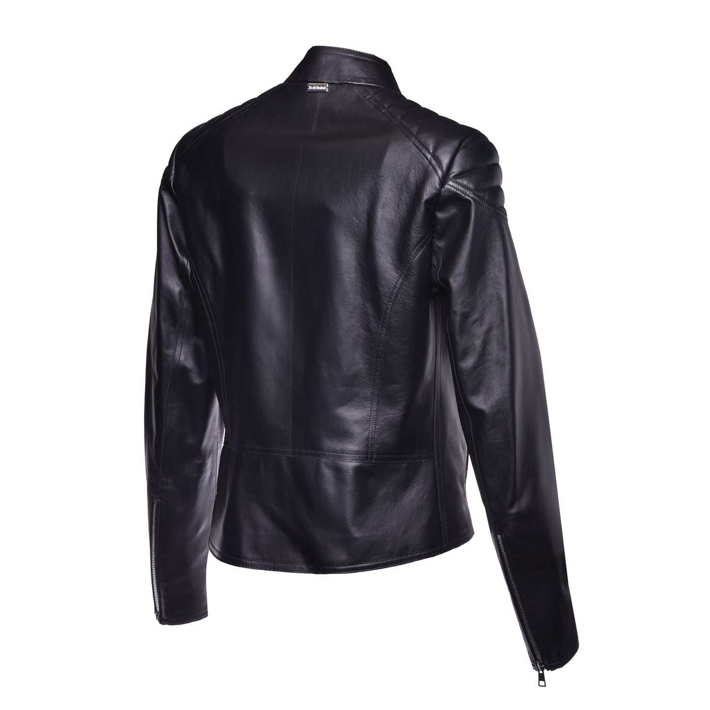 Blouson biker en cuir nappa noir