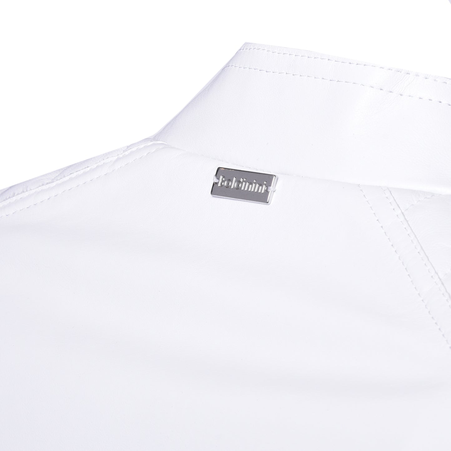 Blouson biker en cuir nappa blanc