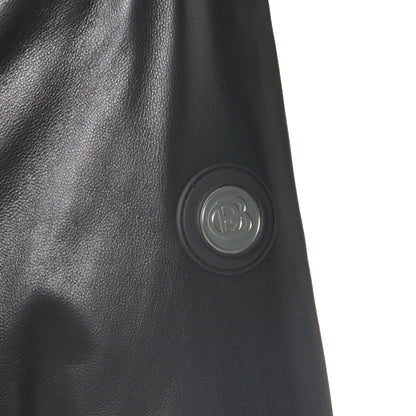 Veste réversible en cuir et tissu noir