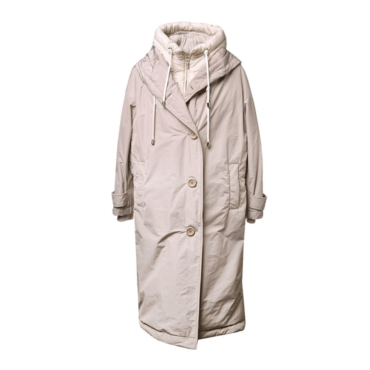 Trench rembourré en tissu beige