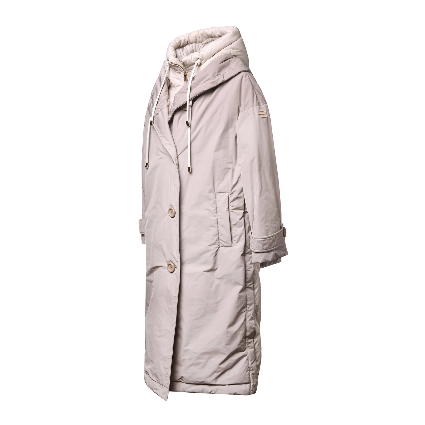 Trench rembourré en tissu beige