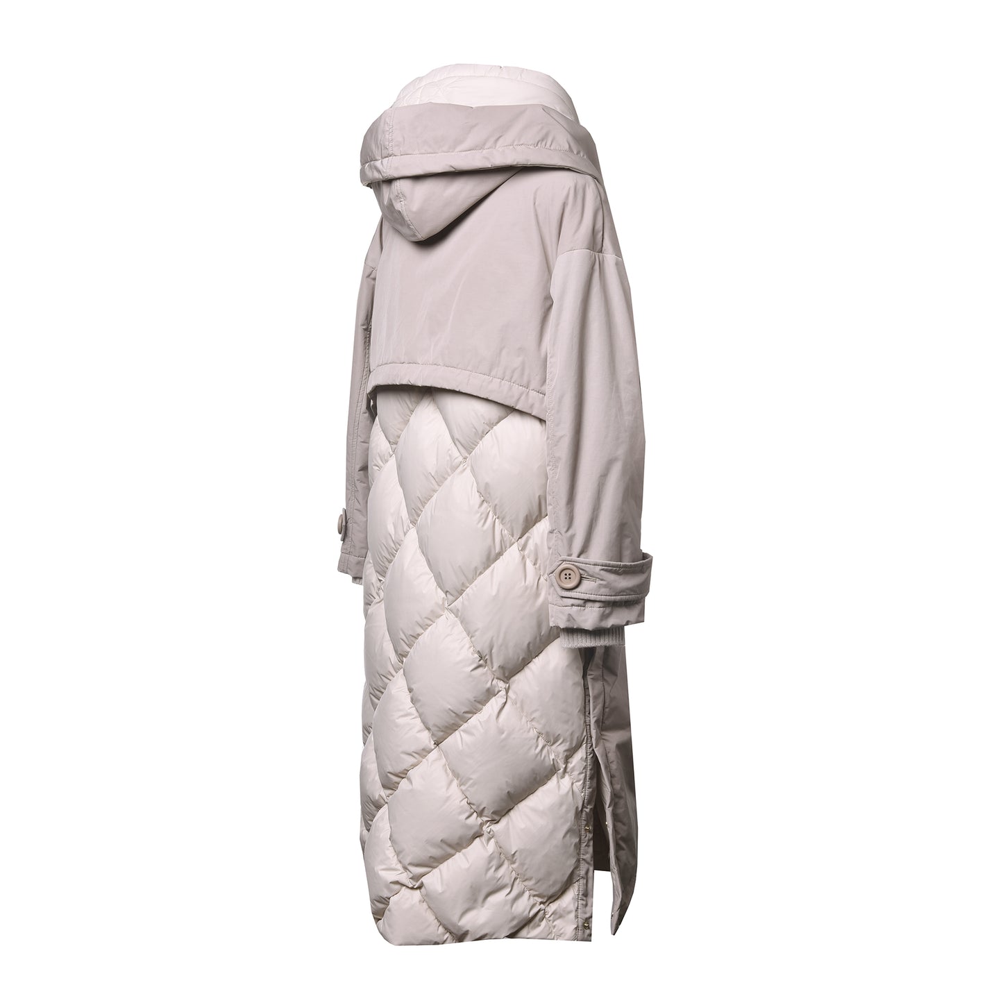 Trench rembourré en tissu beige
