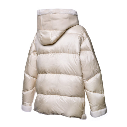 Veste en shearling et tissu miel
