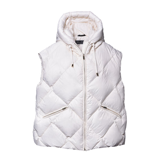 Blouson sans manches en nylon crème