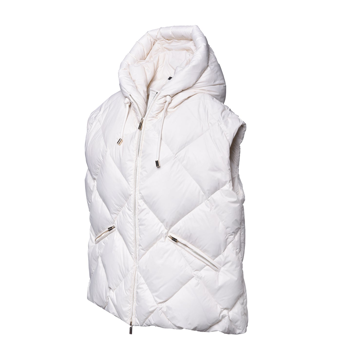 Blouson sans manches en nylon crème