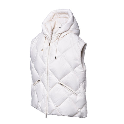 Blouson sans manches en nylon crème