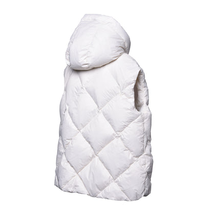 Blouson sans manches en nylon crème