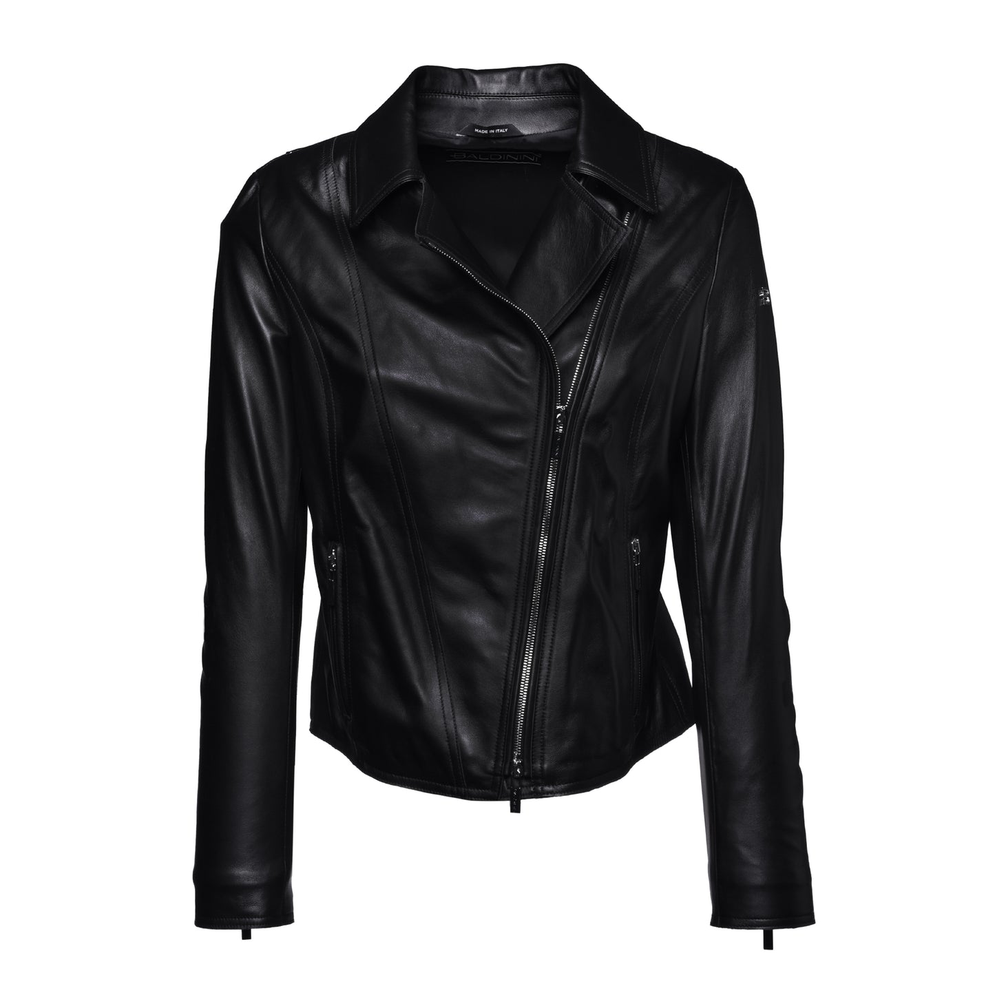 Veste en cuir nappa noir