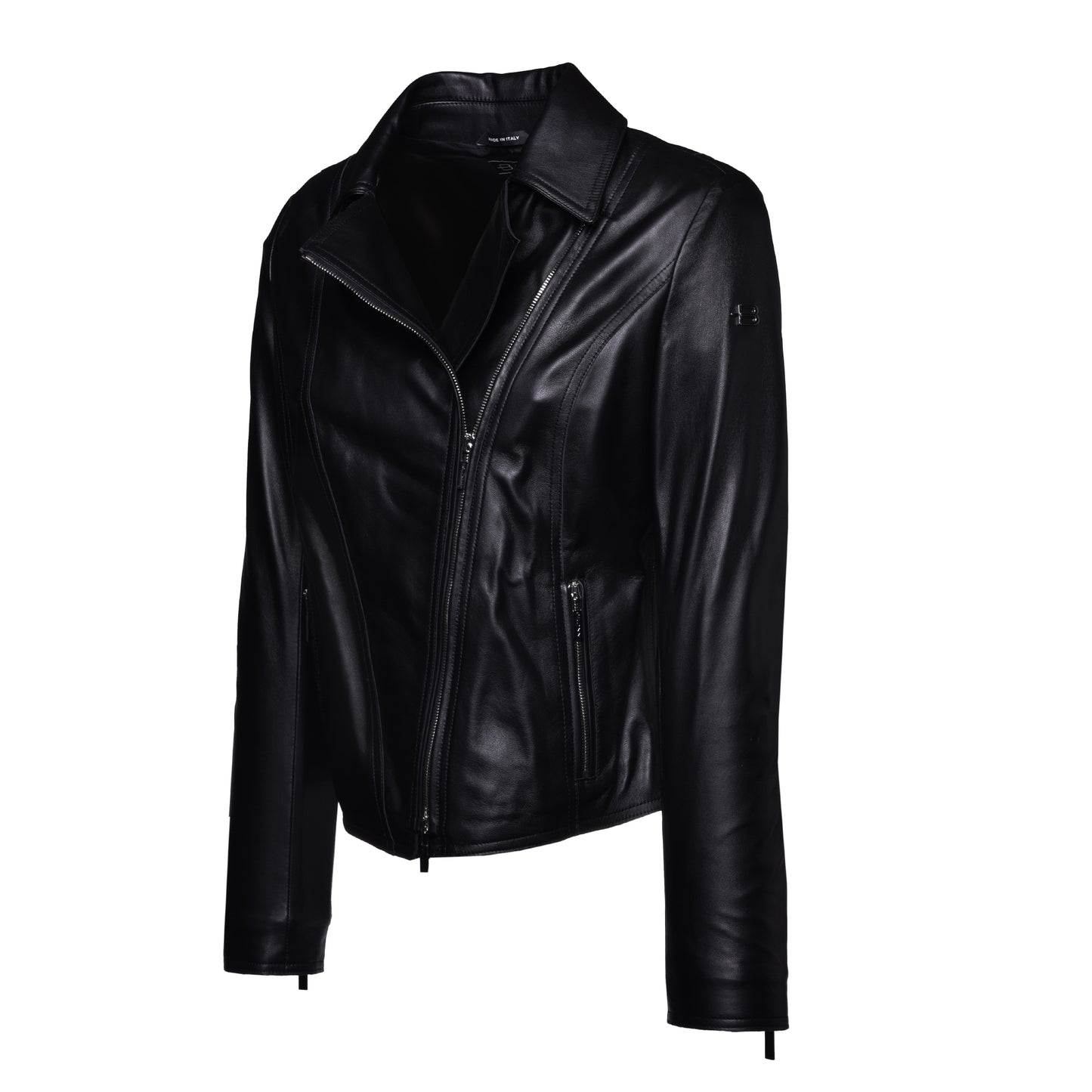 Veste en cuir nappa noir