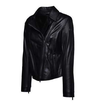 Veste en cuir nappa noir