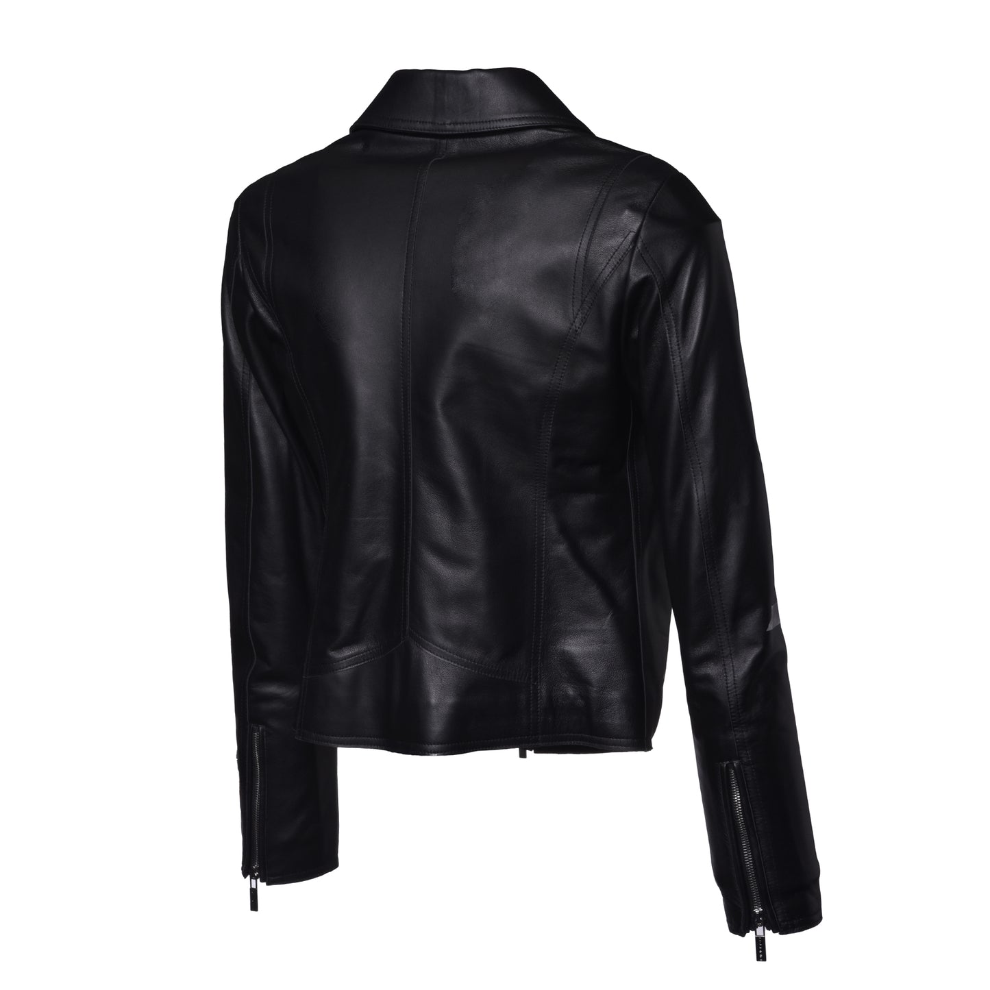 Veste en cuir nappa noir