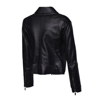 Veste en cuir nappa noir