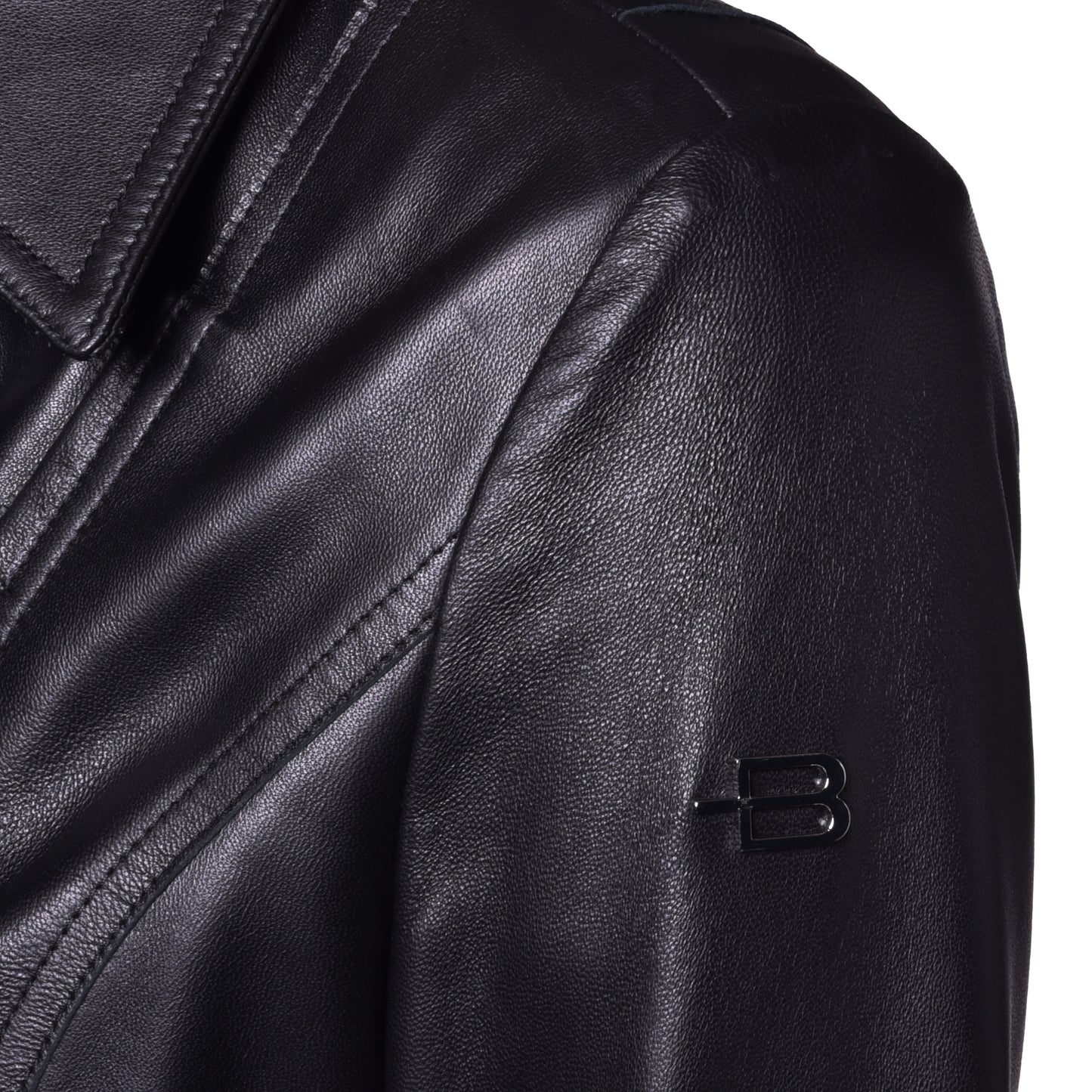 Veste en cuir nappa noir