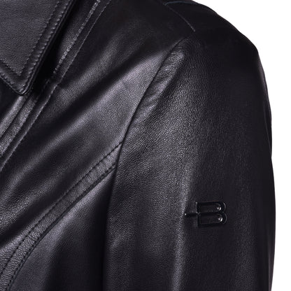 Veste en cuir nappa noir