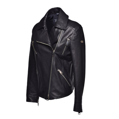 Veste noire en cuir nappa