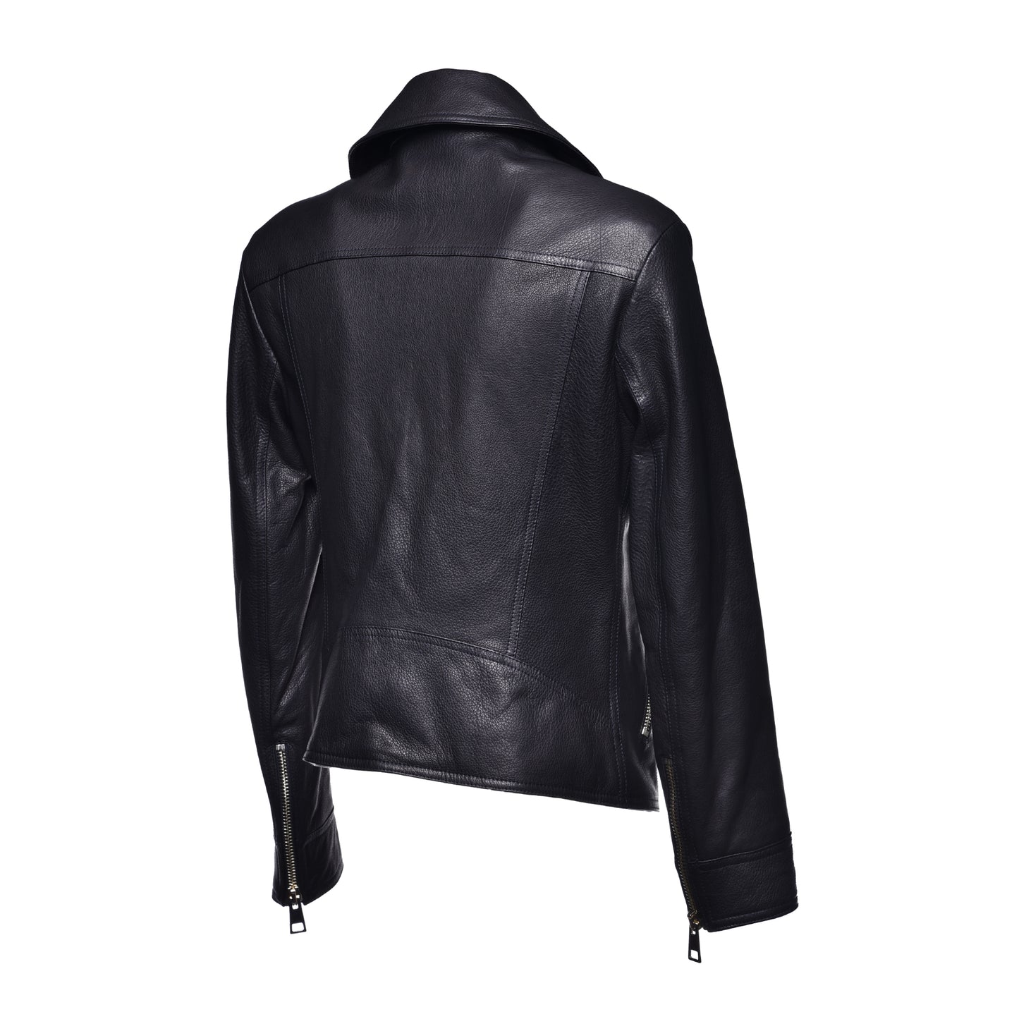 Veste noire en cuir nappa