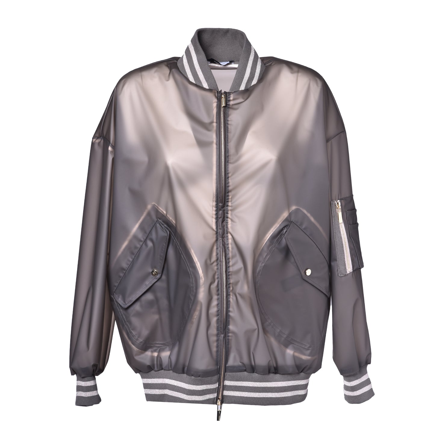 Veste en tissu technique bleu gris