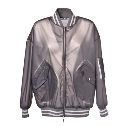 Veste en tissu technique bleu gris