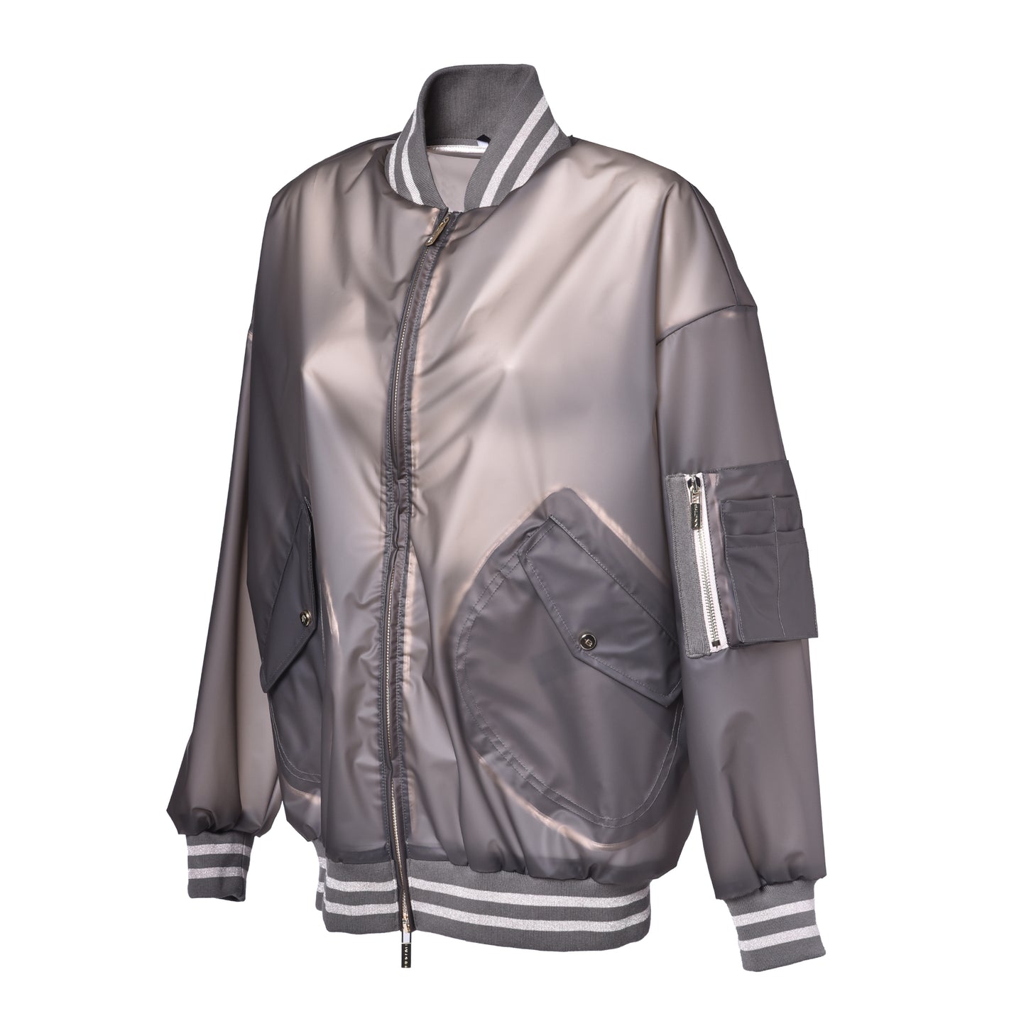 Veste en tissu technique bleu gris