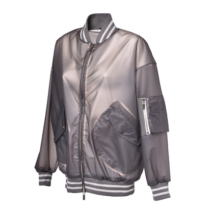 Veste en tissu technique bleu gris