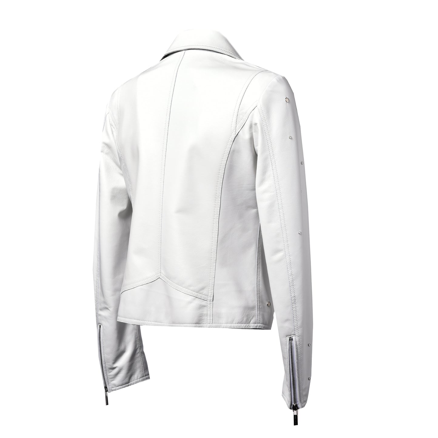 Veste blanche en cuir nappa