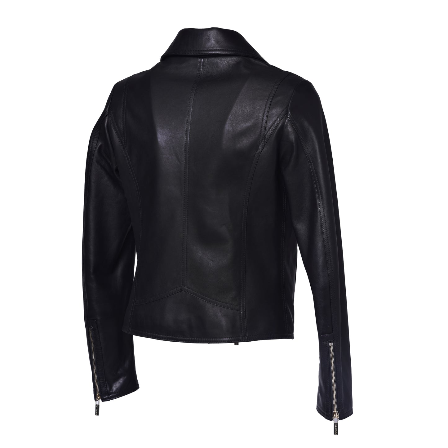Veste noire en cuir nappa