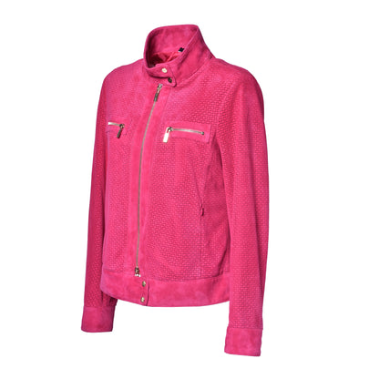 Veste fuchsia en daim