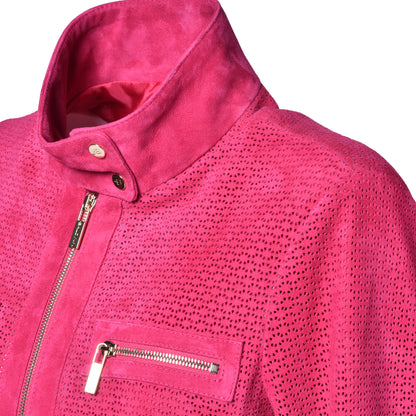 Veste fuchsia en daim