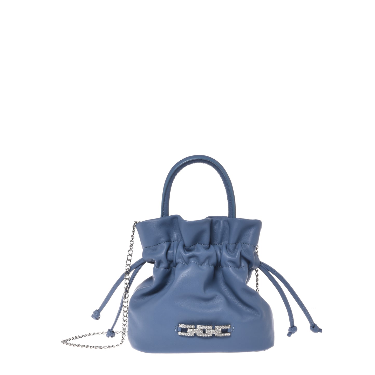 Light blue leather pouch