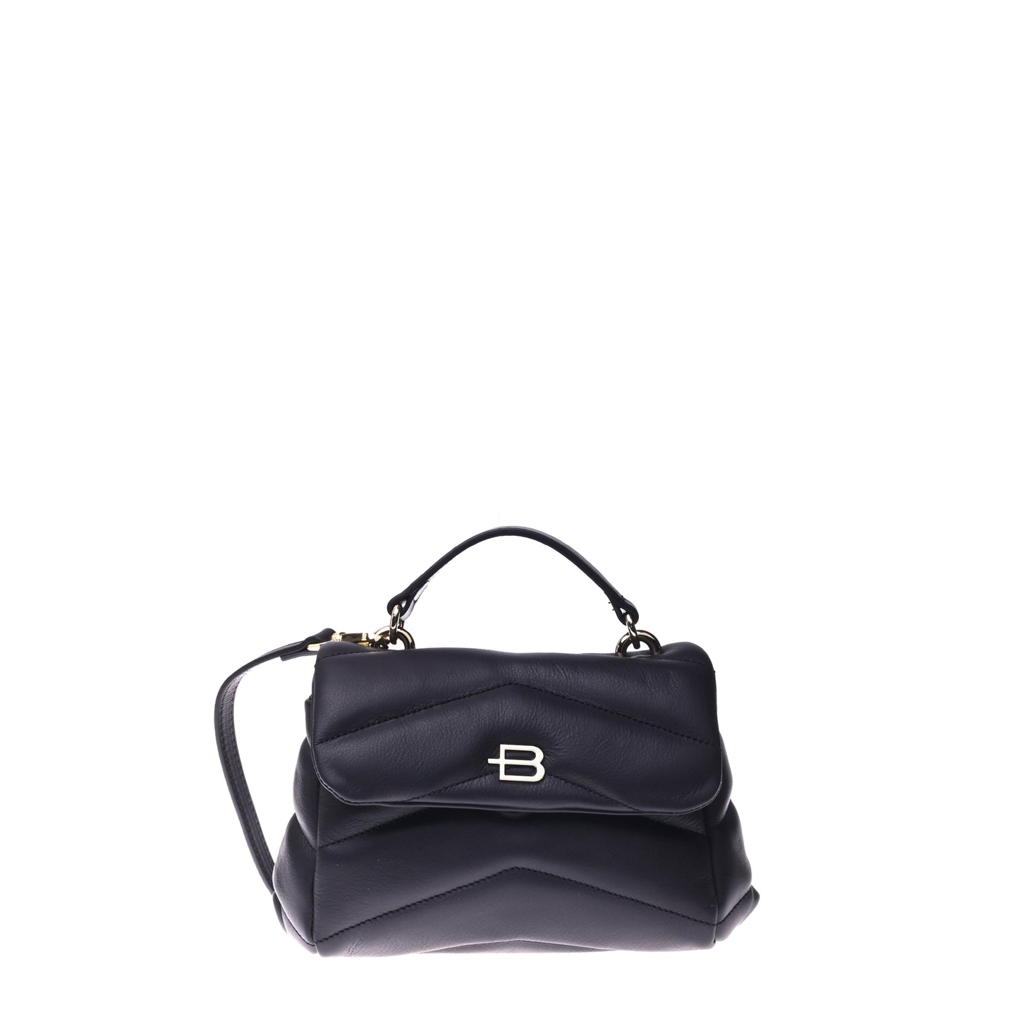 Black quilted leather shoulder bag