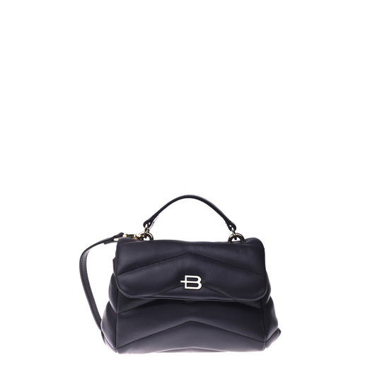 Black quilted leather shoulder bag