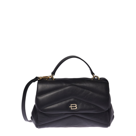 Black quilted leather shoulder bag