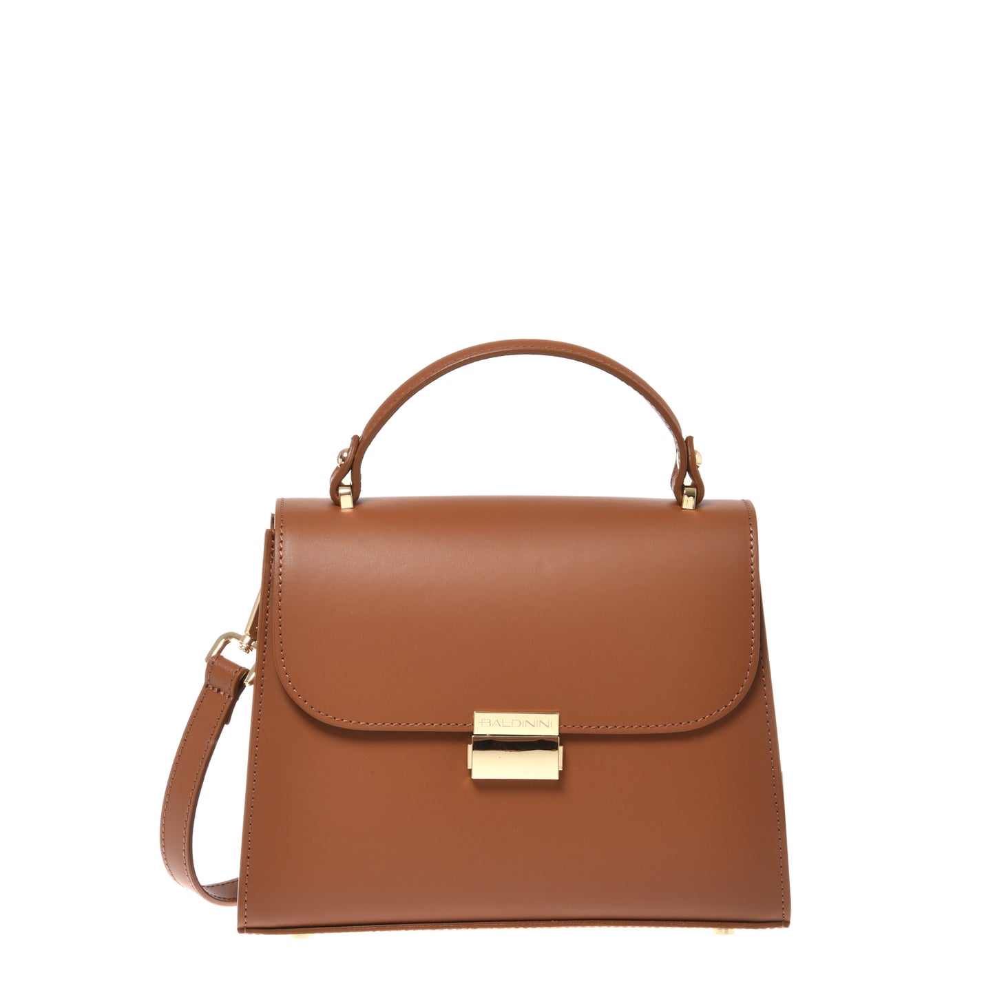 Brown leather handbag