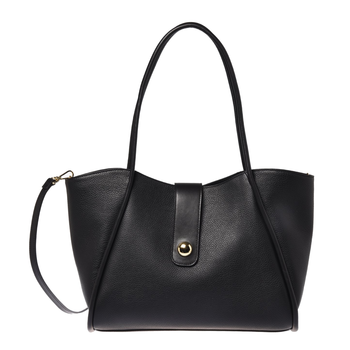 Black tumbled leather shoulder bag