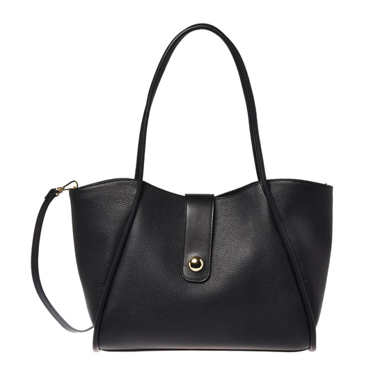 Black tumbled leather shoulder bag