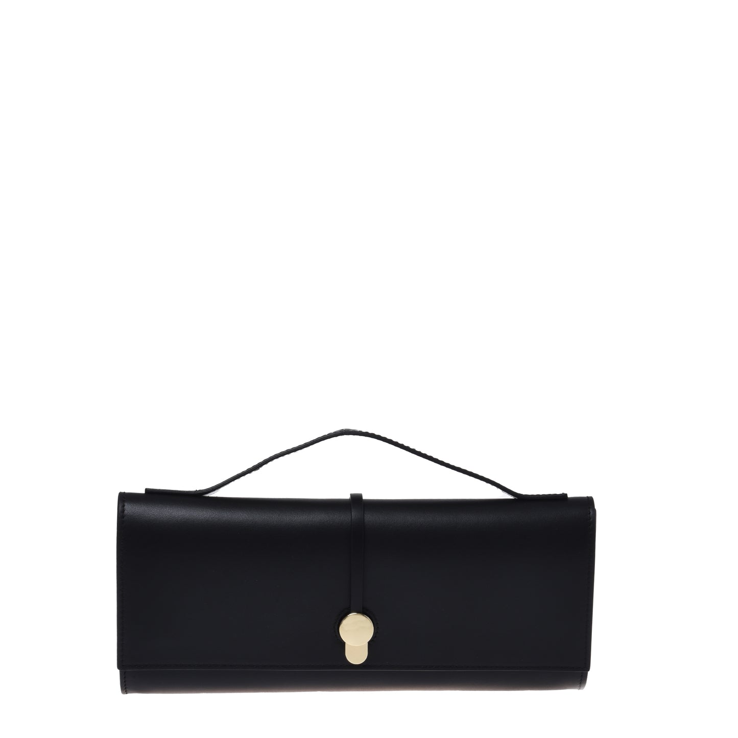 Black nappa leather clutch bag