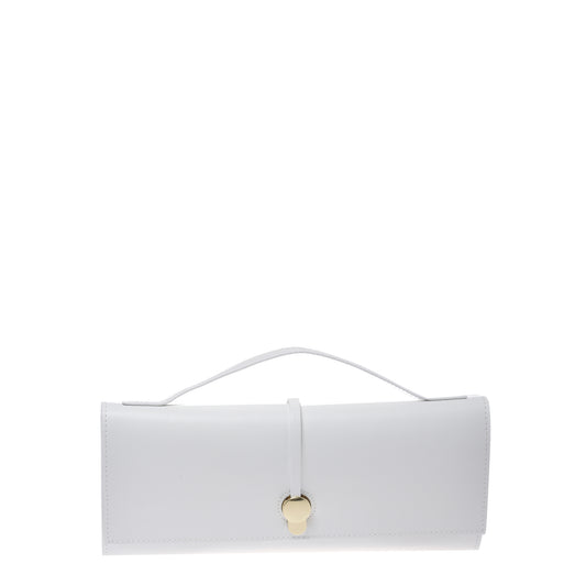White nappa leather pouch